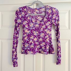 Free people crop top long sleeve size S